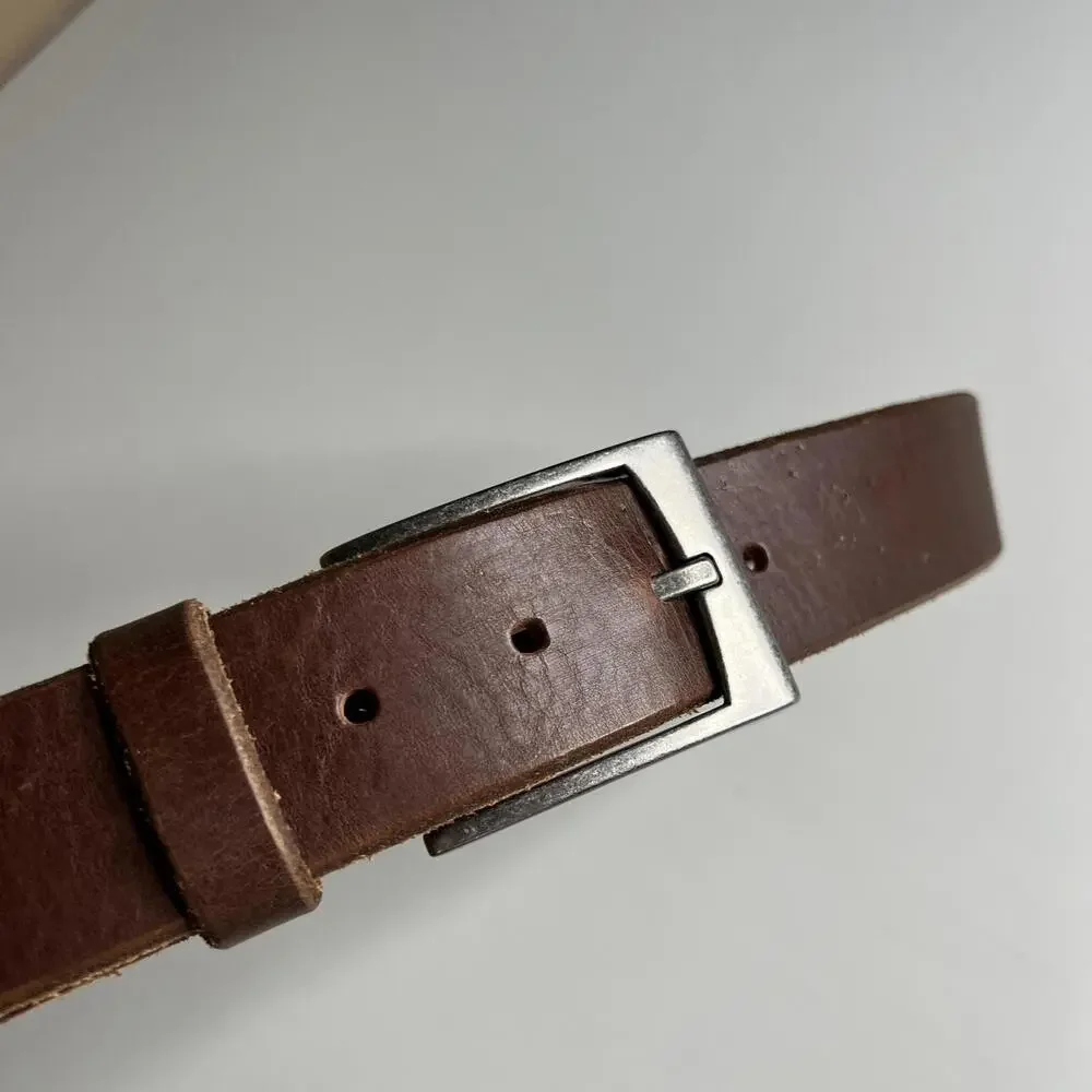 Levi's Leather Belt Mens‎ 38 Brown Silver Buckle Genuine Leather Casual Classic